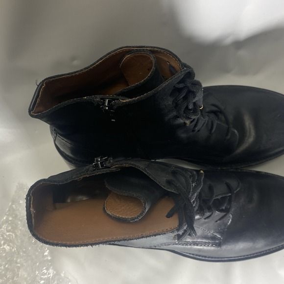 Free People High Point Platform Boots Black Leather Lace-Up EU 40 US 10 Chunky - Picture 3 of 16